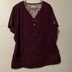 Women’s Maroon Scrub Top
